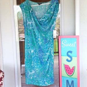 Mermaid scale cowl neck dress